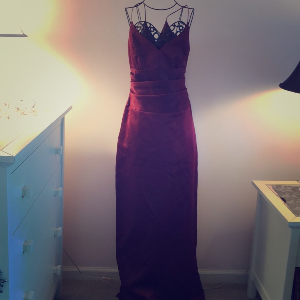 Nicole Miller Burgundy Evening Gown